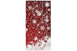 WAMIKA Red Christmas Bells Snowflake Hand Bath Towel Winter Snow White Kitchen Bathroom Faucet Towel Xmas Xmas Snowman Fingertip Towel Set Highly Absorbent SPA Gym Guest Shower Towels 16x30 Inch
