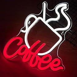 Blecode Coffee Neon Sign for Wall Decor Bright Led