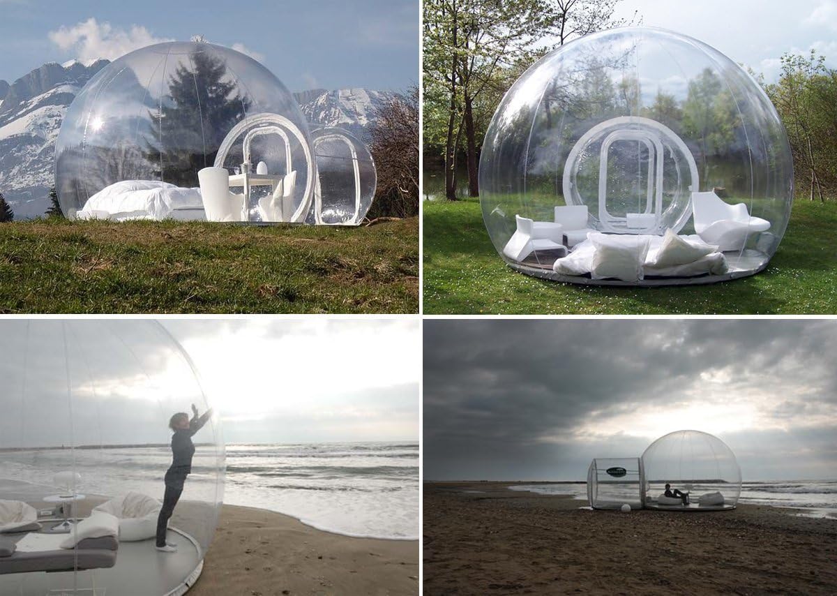RelaxNow(TM) Single Tunnel Transparent Bubble Tent Outdoor Inflatable Bubble Camping Tent (5 Meter Bubble +1 Meter Entrance)