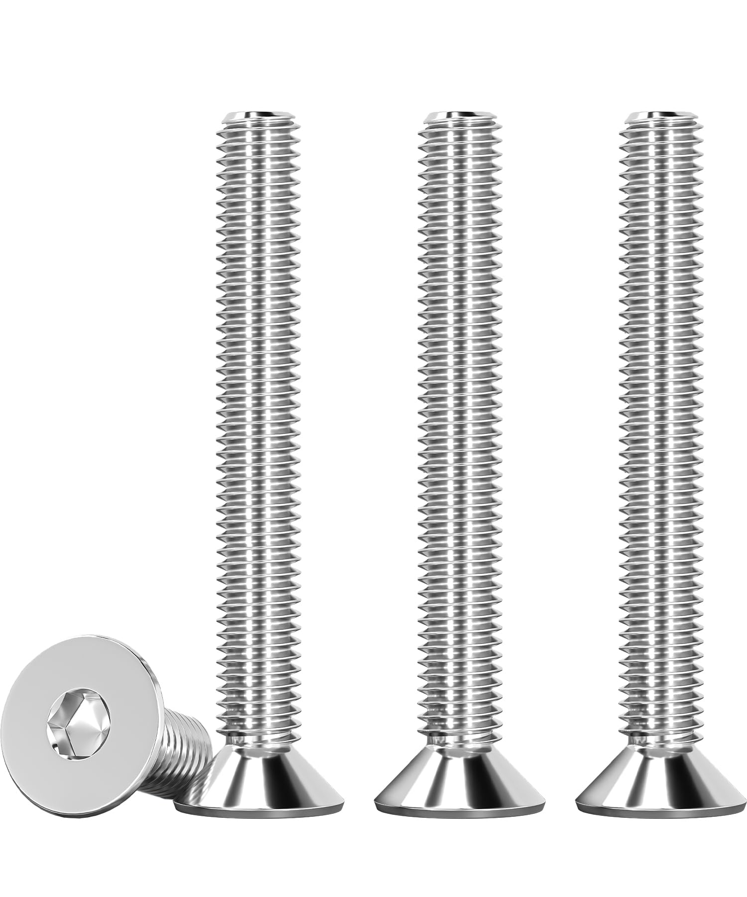 Drenky 25 Pcs Socket Screws, M5 Screws Countersunk Bolts 304 Stainless Steel Screws M5 X 45mm Flat Head Hex Socket Cap Screws DIN 7991 / ISO 10642 Fully Thread Rustproof Machine Screws — image 1