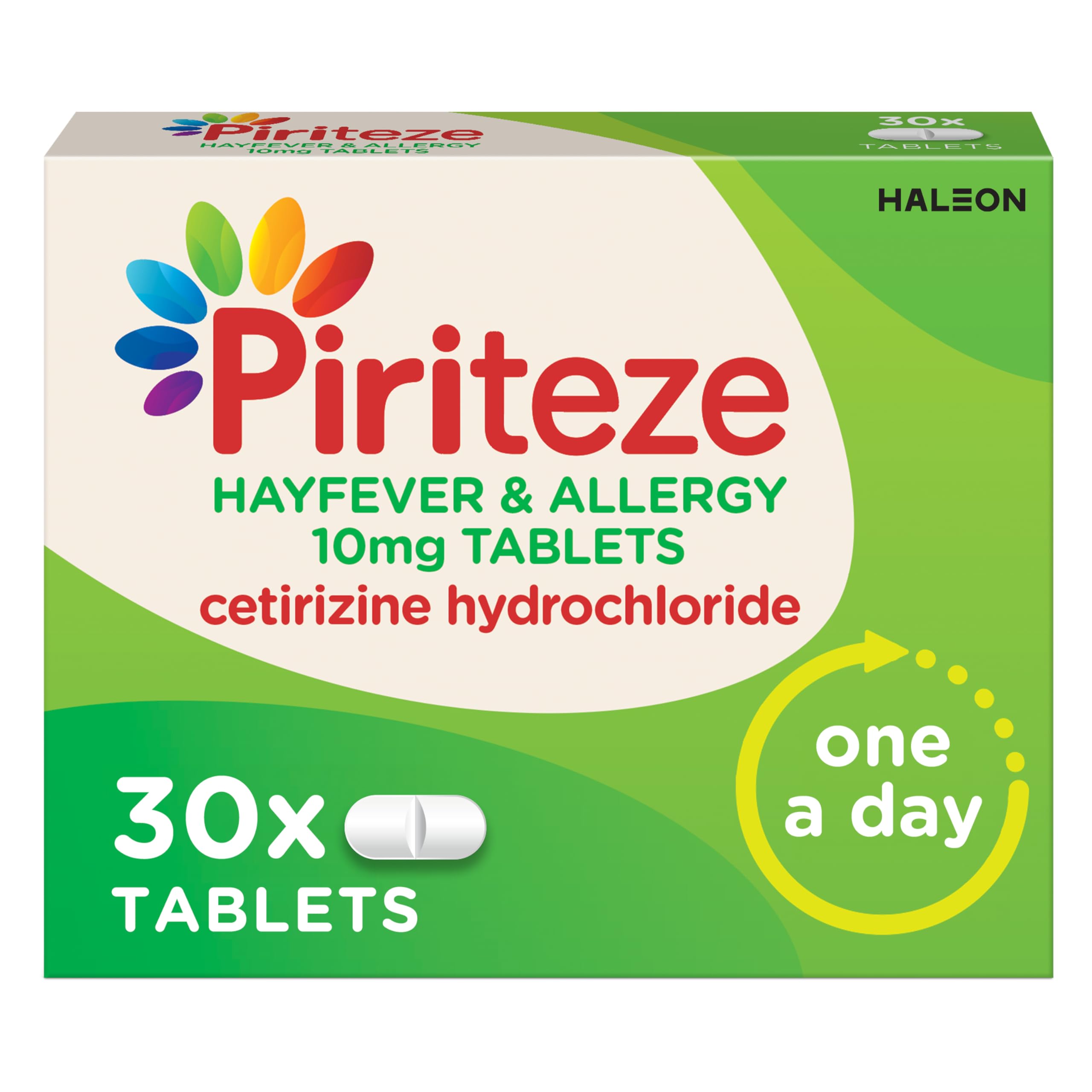Piriteze Hayfever & Allergy Antihistamine Tablets, Allergy Relief, Cetirizine, 30s