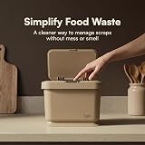Tydi 4.5L Food Waste Bin with Press Button Lid Taupe view 2