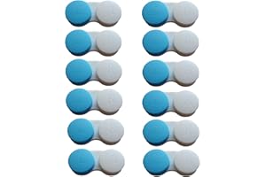 Erewa 12 Pack Contact Lens case Contact Lens Holder Box Soak Storage Kit(White&Blue)
