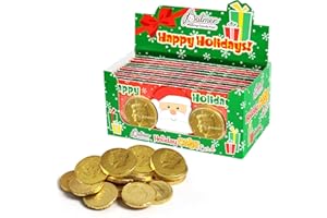 SWEETSIDE CANDY CO. St. Patrick's Day Chocolate Coins, Bite Size Treats for Winter Holiday Indulgence - Premium Palmer Golden-Foiled Gold Chocolate Coins Perfect Party Favors for Sharing and Snacking, 12 Pack