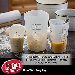 Tablecraft Flexible Measuring Cups, Silicone, Set