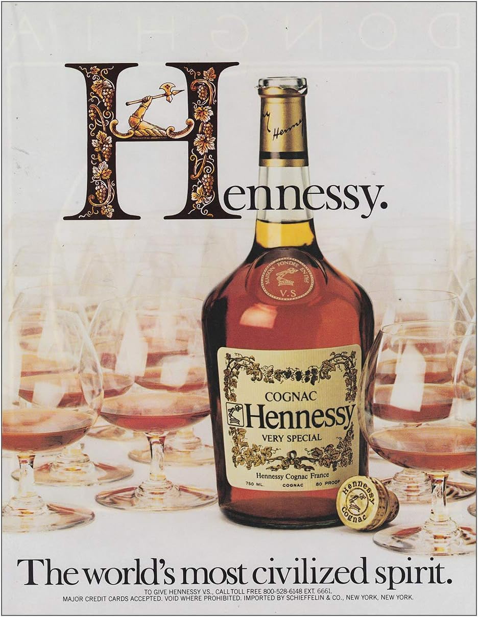 RelicPaper 1982 Hennessy Cognac: Most Civilized Spirit, Hennessy Print Ad