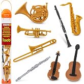 Safari Ltd Musical Instruments TOOB - Figurines: Trombone, Flute, Saxophone, Guitar, Violin, Horn, Trumpet, Clarinet - Educational Toys for Boys, Girls &amp; Kids Ages 3+