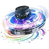 SHIP SMART CM Toys 2024 Hand Operated Mini Drones, Upgraded UFO Magic Flying Orb with LED Lights, Hand Controlled Hover Boomerang Spinner, for Boys Girls Teens 7+, Indoor Outdoor Toys (Blue), Small