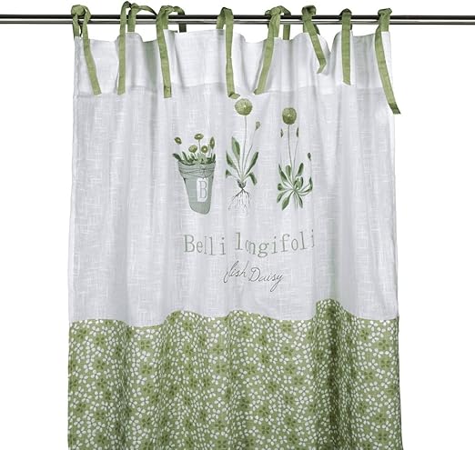 Amazon De Gardinenschal Vorhang Bellis 2er Set 115 X 240 Cm Bxh Weiss Mit Blumenmuster Aufdruck