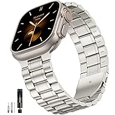 Bestig Compatible with Apple Watch Bands for Men Women 40mm 38mm 41mm 42mm Series 11 10,Premium Solid Stainless Steel Metal Business Wristband Strap for iWatch Series 10 9 8 7 6 SE 5 4 3 2 1,Starlight