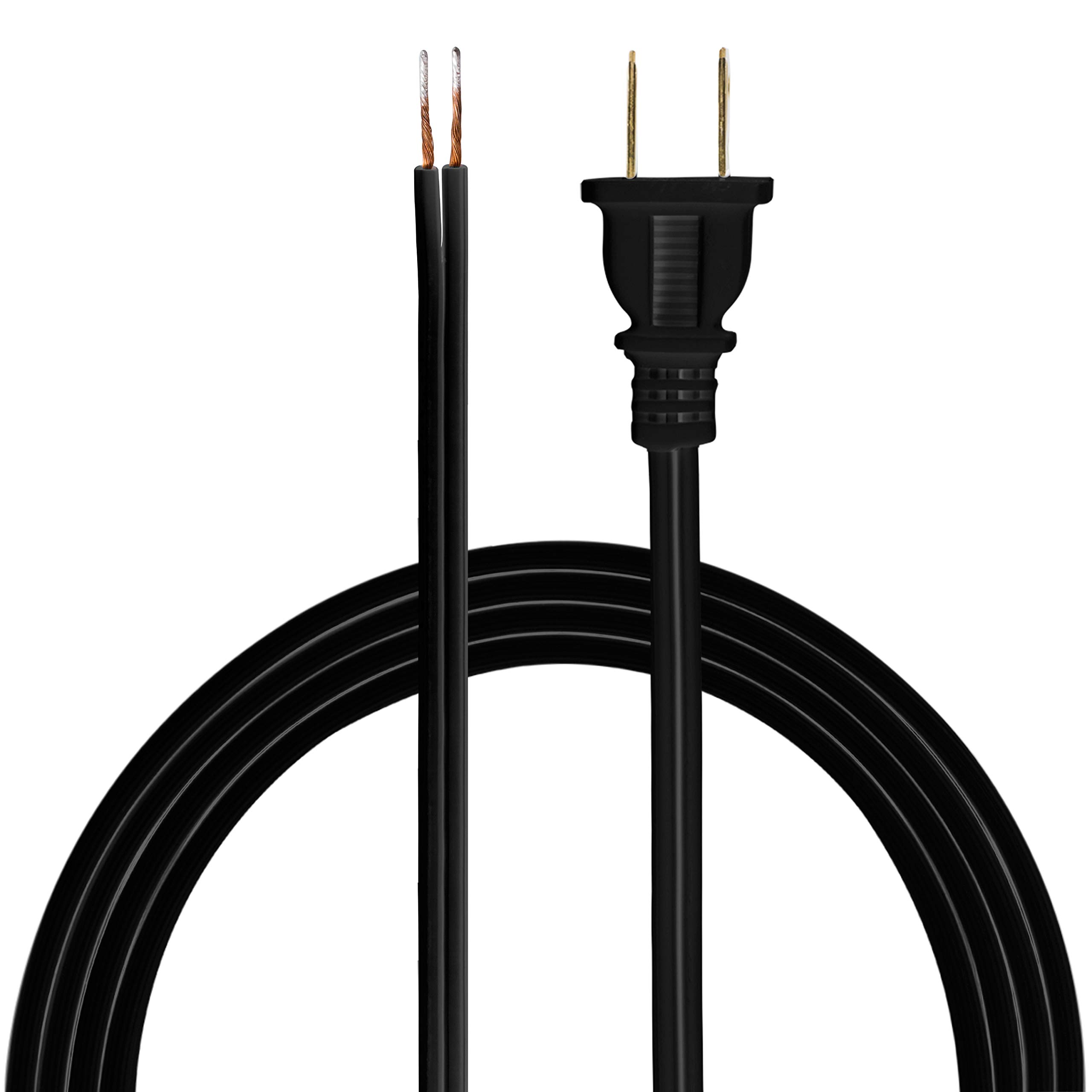 Photo 1 of GE Power Gear 8 Ft Lamp Cord, Polarized Molded Plug, 2-Prong, DIY Repair/Replacement, UL Listed, Black, 54435