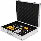 SUPVOX Aluminum Hard Case with Wave Foam Lid Empty Base for Tools (Silver) | Wave foam lid, empty base, aluminum shell, tools, samples, guitar pedals, instruments, documents, custom gear