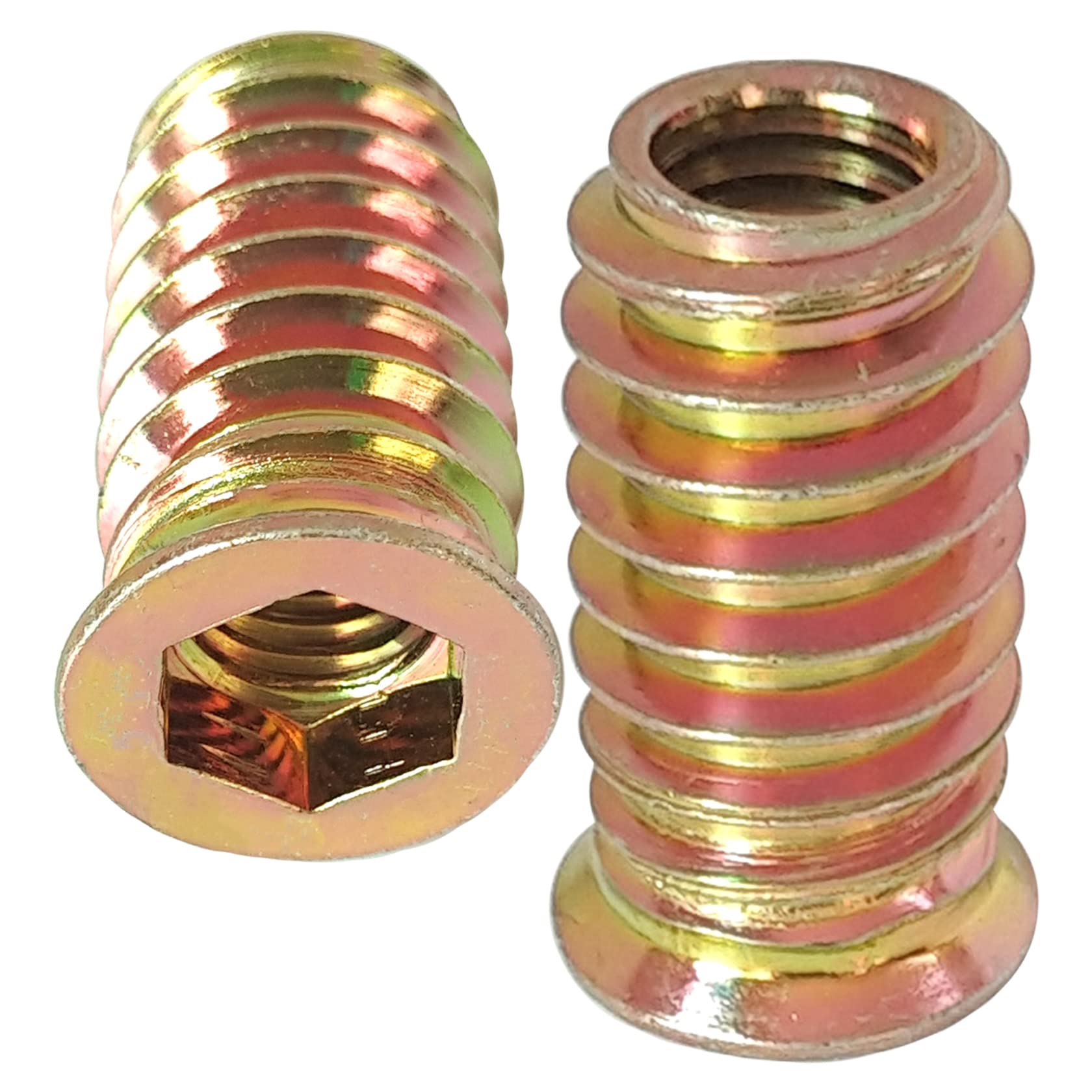 ButterFox ButterFox 50 pièces Insert Fileté Bois M6 M8 avec douille hexagonale pour insérer l'écrou de meubles