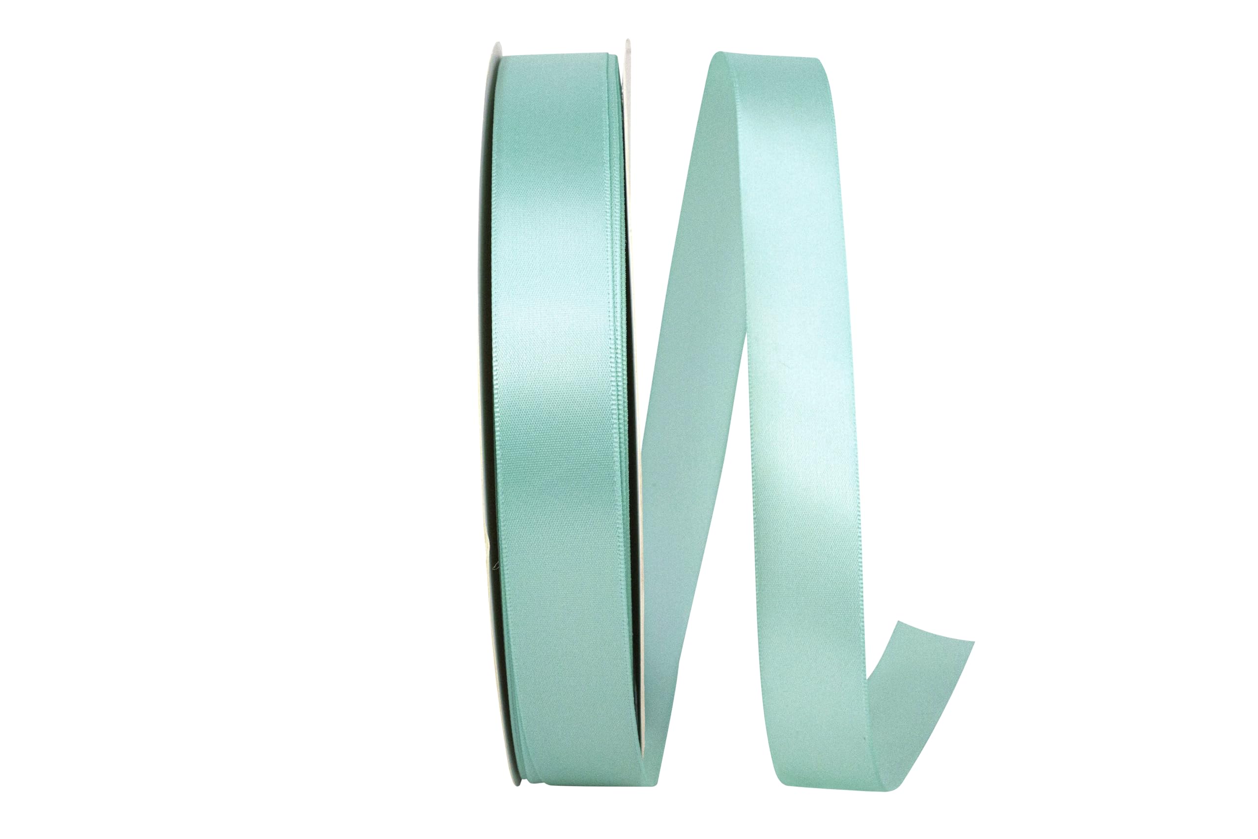 Reliant Ribbon 4950-077-05C Double Face Satin - Dfs Band, Aqua, 7/8 Inch x 100 Yards