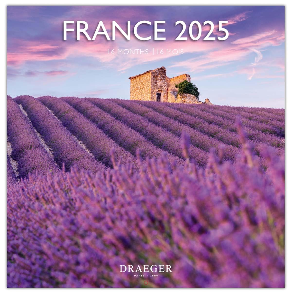 DRAEGER PARIS 1886 - Large Wall Calendar 2025 29 x 29 cm - 7 Languages - September 2024-Dec 2025-12 Photos Various Themes - Eco-friendly FSC Paper - Record Appointments & Birthdays - Optimal