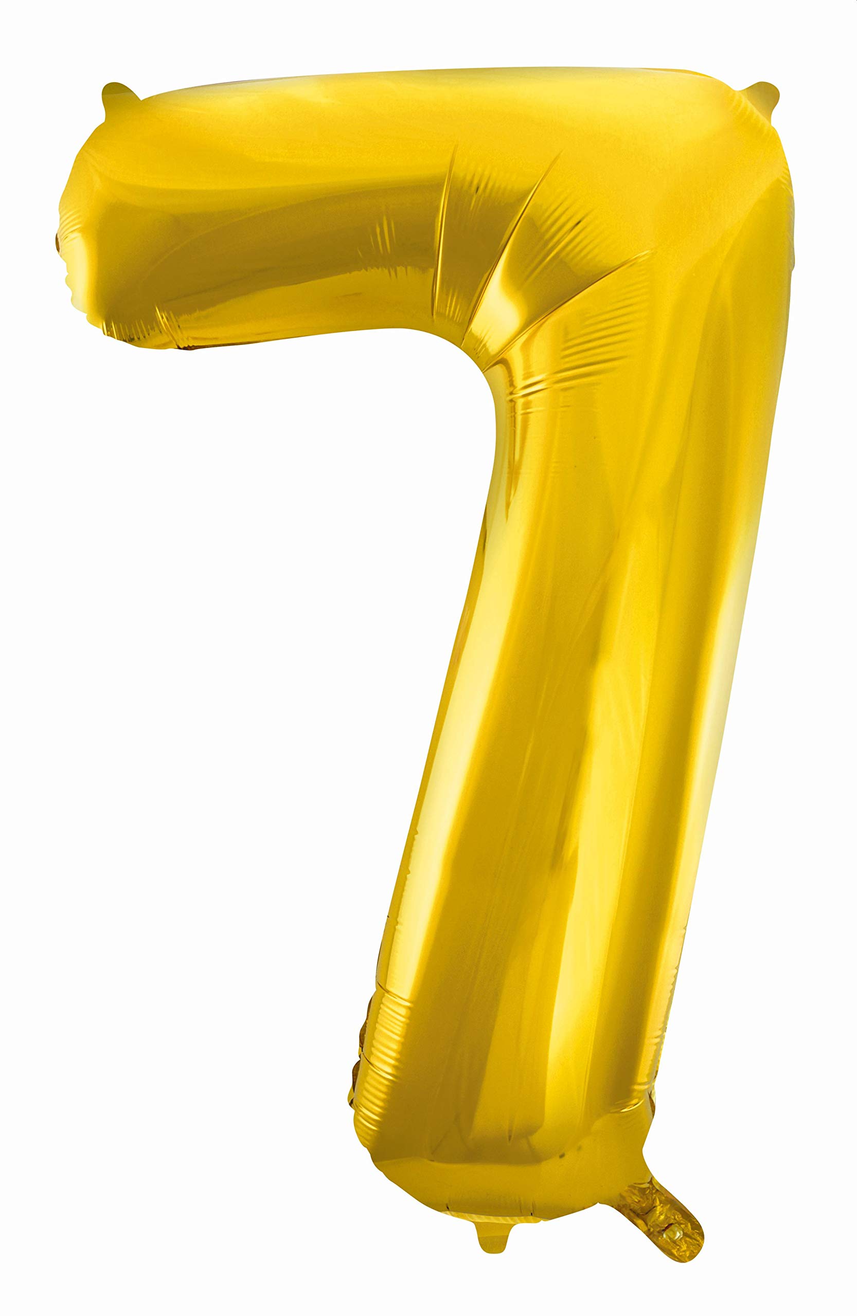 Idena 38222 Number 7 Foil Balloon, Gold