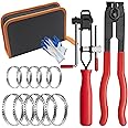 ZYLJHZ CV Boot Banding Tool - ATV CV Joint Axle Boot Clamp Pliers Tool, CV Axle Boot Clamp Kit With 10psc Crimp Bands - Ear Type Extension For Most Cars