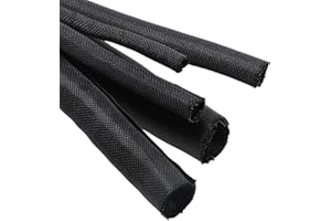 Sonoreboom Split Braided Wire Sleeving Loom Mesh Woven for Automotive Wires/Audio Video Cable/Multi-Cable Strings Organized Guard Cover (1/4" - 18 Feet)