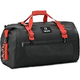 BORLENI Waterproof Motorcycle Duffel Bag 30L Roll Up Tail Bag Reflective | Zipper Free Main Opening, Outer Mesh Zip Pocket for Wet Dry Storage, Air Valve, MOLLE, Reflective, Stackable Design 500D PVC