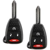 2X KeylessOption Key Fob Replacement for 2007 2008 2009 2010 2011 Chrysler Aspen Dodge Dakota Durango Ram Remote, 4-Button KOBDT04A, Programming Guide Included