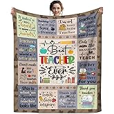 JEBROWN Teacher Blanket Gifts for Women Gifts Teacher Appreciation Gifts Retirement Throw Blankets Plush Flannel Bedding Decor Best Teacher Gifts 50"X40"
