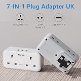 Mscien 4 Outlet USB Plug Adaptor UK 13A 3 USB Ports Dual 2 Pin Bottom Socket view 2