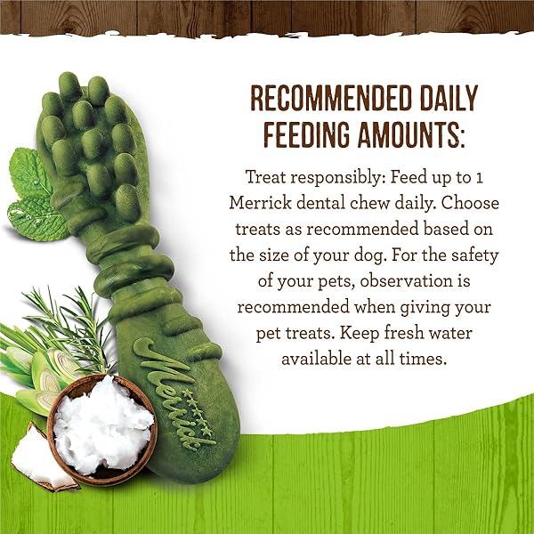 MERRICK FRESH KISSES NATURAL DENTAL CHEWS INFUSED WITH COCONUT AND BOTANICAL OILS FOR MEDIUM DOGS 25-50 LBS – 22 CT. BOX