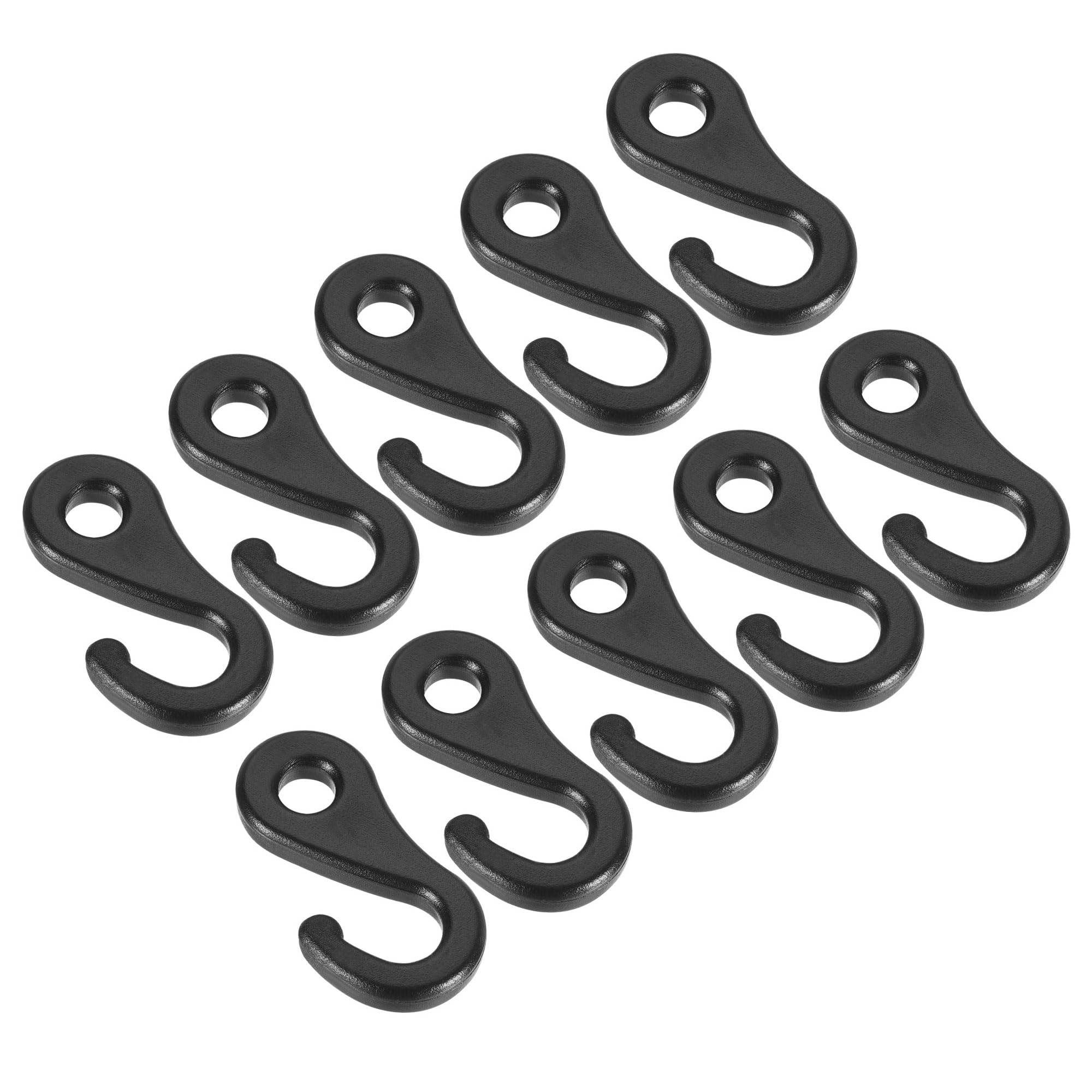 M METERXITY 30 Pack Plastic Camping Hooks - Camping Hook Buckles Durable Tent Awning Hole Clip Accessories, Apply to Camping Hiking (6.5mm, Black)