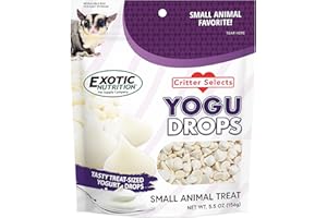 EXOTIC NUTRITION Yogu Drops - All Natural Healthy Yogurt Treat - for Sugar Gliders, Prairie Dogs, Monkeys, Squirrels, Guinea Pigs, Rabbits, Chinchillas, Rats, Marmosets, Degus & Other Small Pets (5.5 oz.)