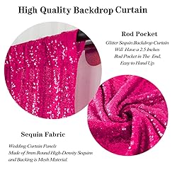 DUOBAO Sequin Backdrop Curtain Hot Pink Photo