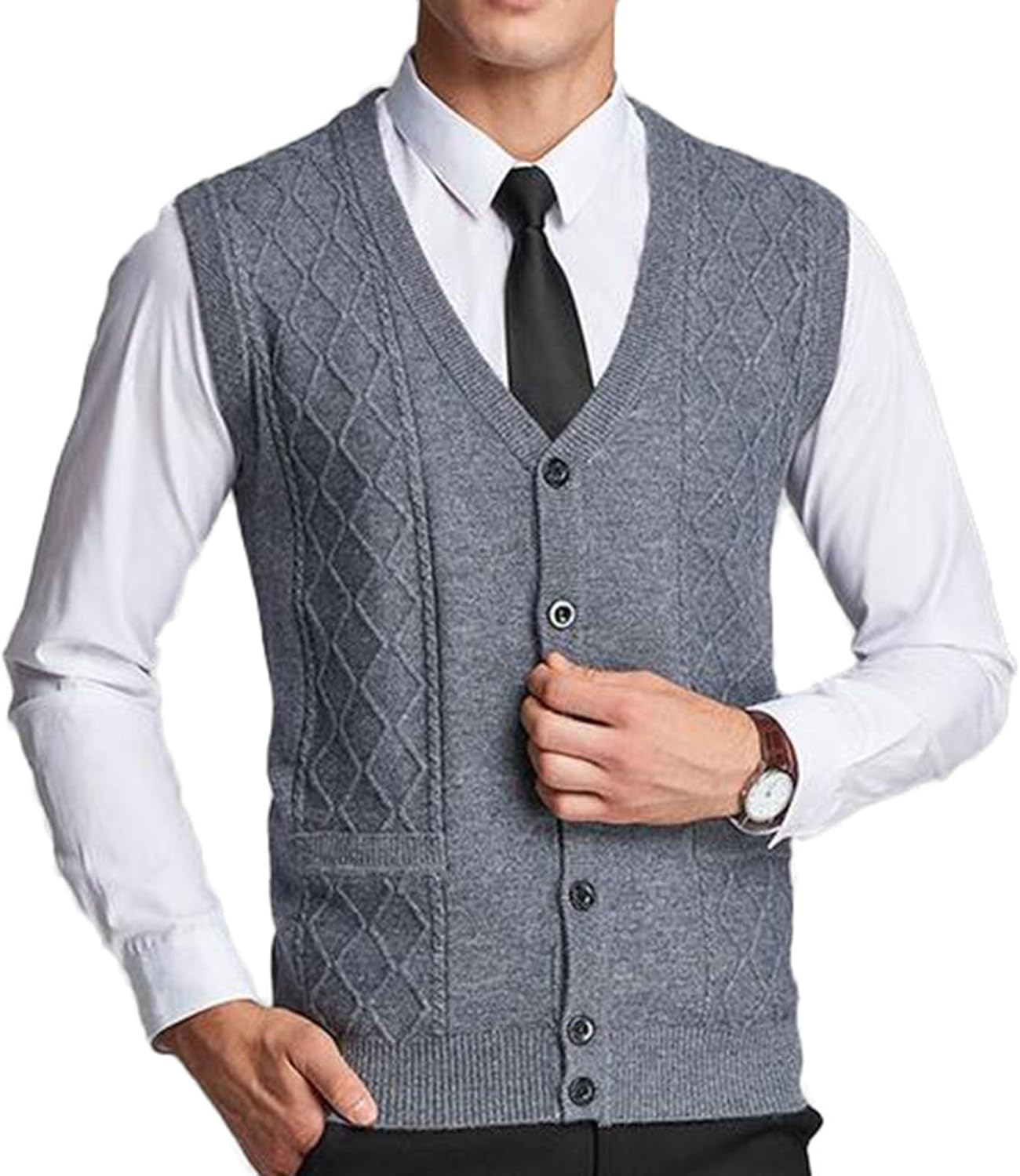 button down sweater vest