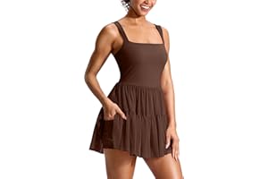 Soothfeel Tennis Dresses for Women Athletic Dress with Built in Shorts & Bra Flowy Golf Workout Dresses with Pockets Summer