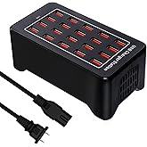 20-Port Desktop USB Charging Station - 100W Multi-Function Smart Charger for Smartphones, Tablets and More Devices