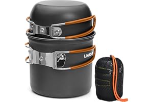 Lixada Camping Cookware Set Portable Camp Mess Kit with Pots and Pans Camping Tableware Stove Cooking Set