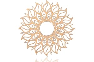 ADDMES 11.8 Inch Sun Wall Art Decor, Wooden Sun Wall Hanging Sculpture, Hollowed-out Mandala Hanging Sign for Indoor Outdoor Home Garden