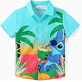 Disney Marvel Spiderman Cars Stitch Star Wars Mickey Boys Hawaii Shirt Button Up Dress Shirts Short Tropical Shirt Kids 2-13Y