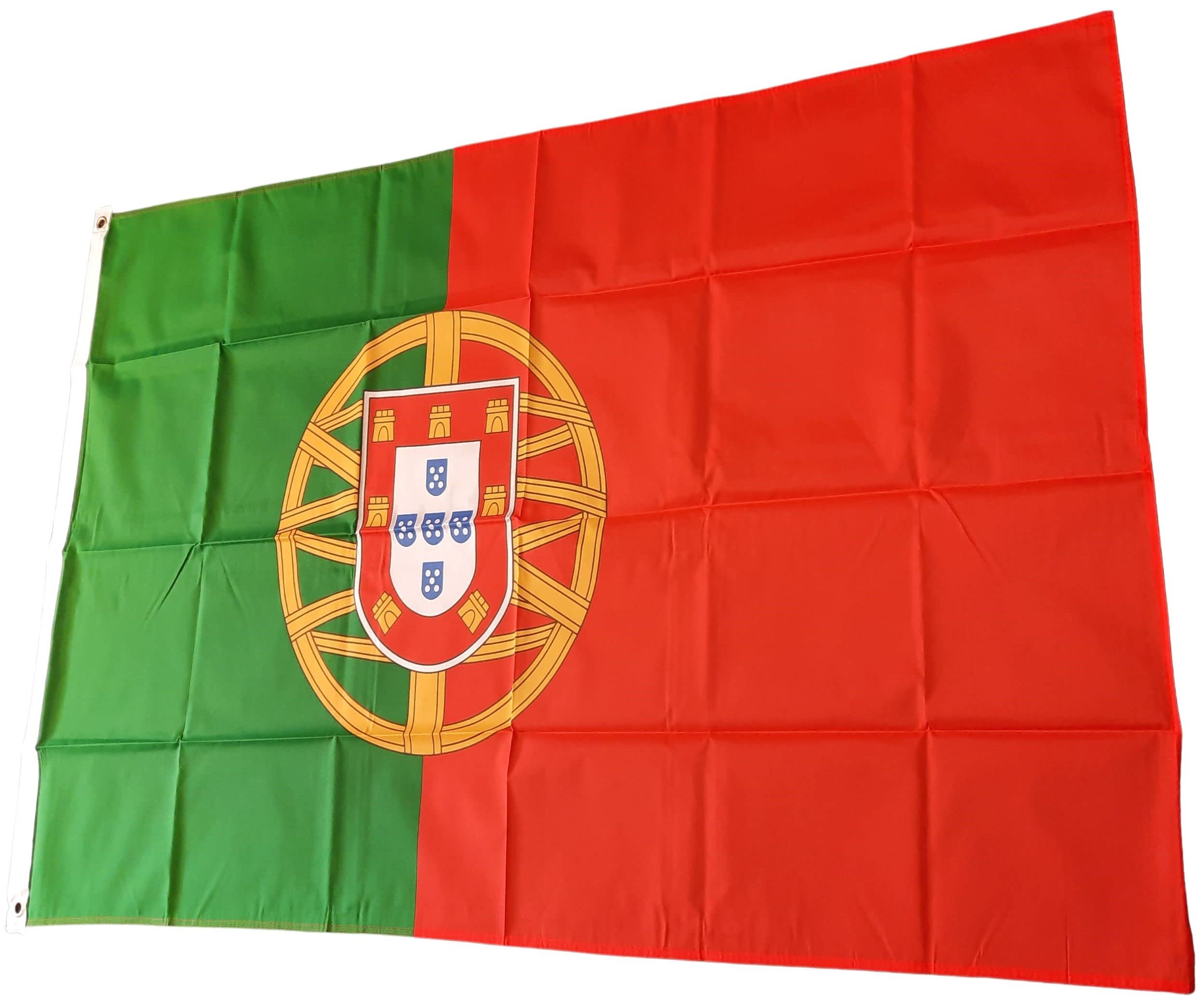 NWFlags Portugal Flag 3ft x 2ft 75d Premium Polyester Suitable For Flagpoles | Strong Polyester 3x2 foot material Portugese flag with Eyelets