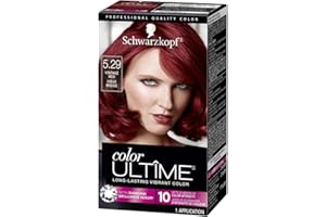 Schwarzkopf Color Ultime 5.29 Vintage Red Hair Dye, Permanent Intense Black with Diamond Brilliance, Fade-Resistant, Covers Grays, All Hair Textures