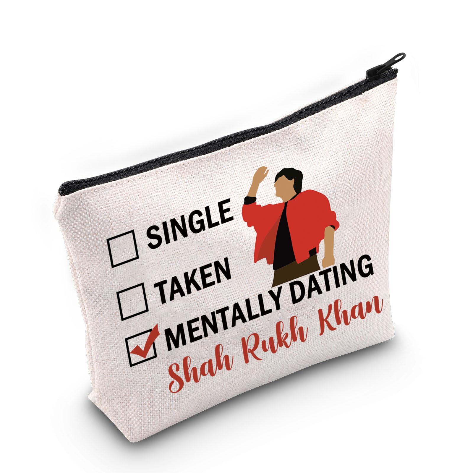 PYOUL Indian Movie Inspired Gift Mentally Dating Shah Rukh K Makeup Bag Desi Cosmetic Bag Indian Hindi Movie Merch (Shah Rukh K Bag)