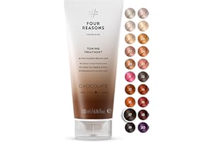 Four Reasons Color Mask - Chocolate - (27 Colors) Toning Treatment, Color Depositing Conditioner, Tone & Enhance Color-Treated Hair - Semi Permanent Hair Dye, Vegan and Cruelty-Free, 6.76 fl oz