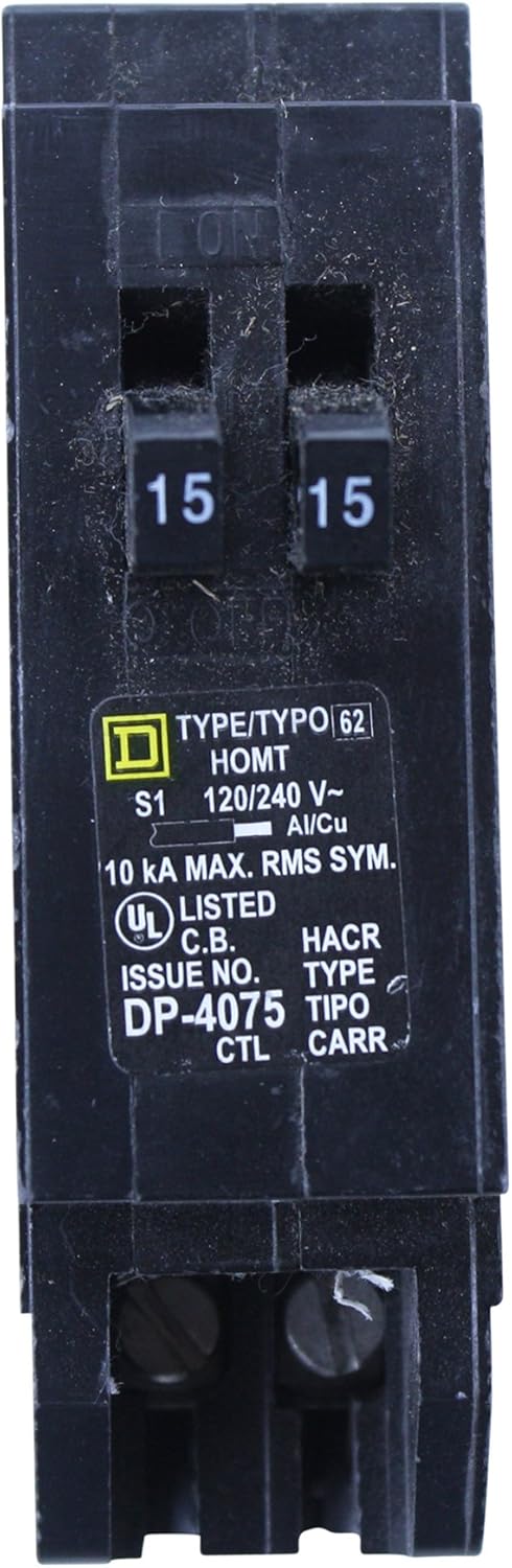 SQUARE D HOMT1515 TYPE HOMT HOMELINE 1P 15 AMP TANDEM DUPLEX CIRCUIT BREAKER