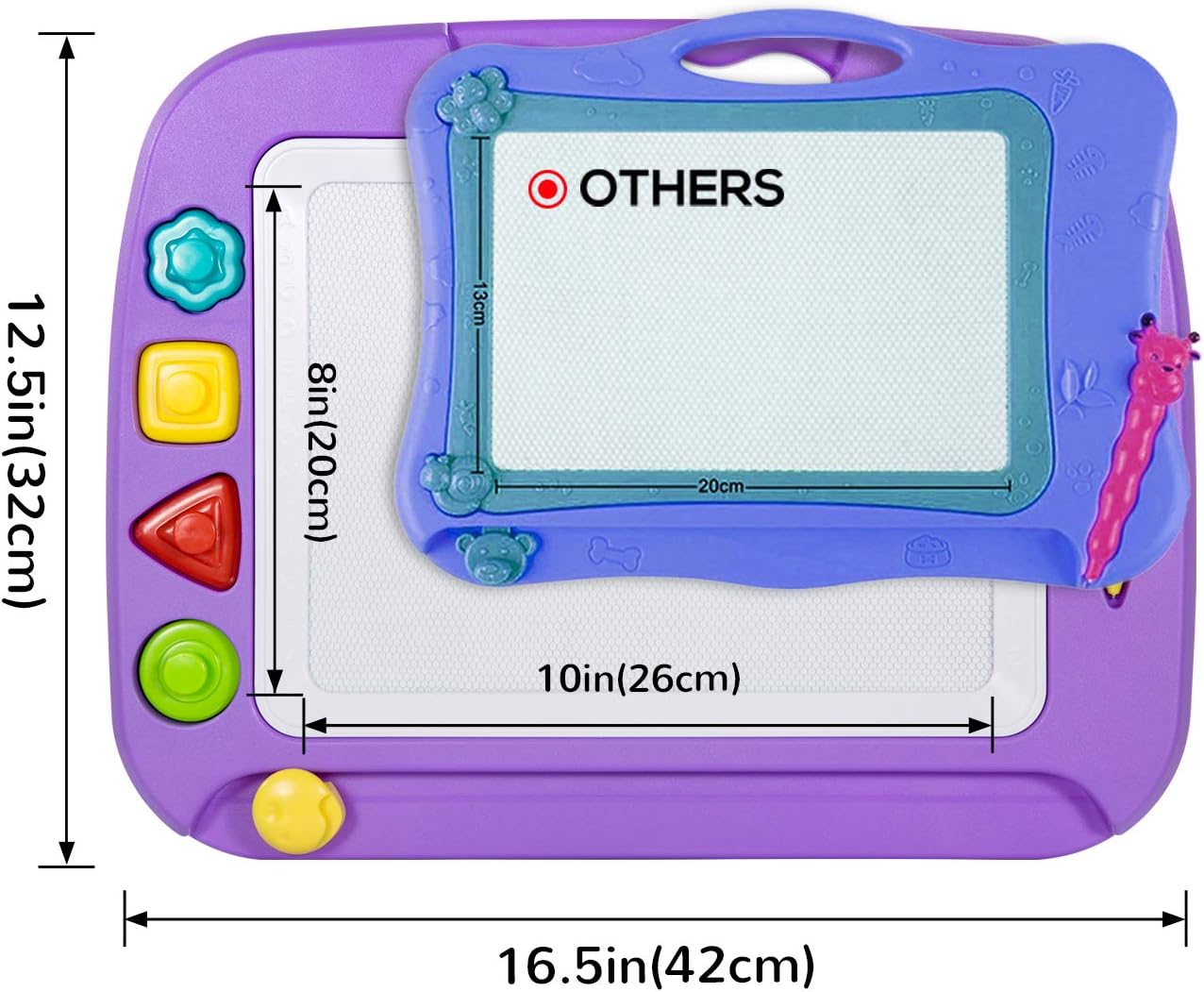 SGILE Magnetic Drawing Board Toy for Kids, Large Doodle Board Writing Painting Sketch Pad, Purple: Toys & Games