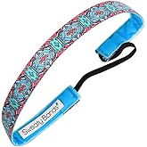 Sweaty Bands Womens Girls Headband - Non-Slip Velvet-Lined Sport Hairband - Breakdance Pink