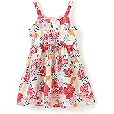 PATPAT Girls Summer Hawaiian Dress Toddler Sling Floral Casual Sleeveless Kids Sundress