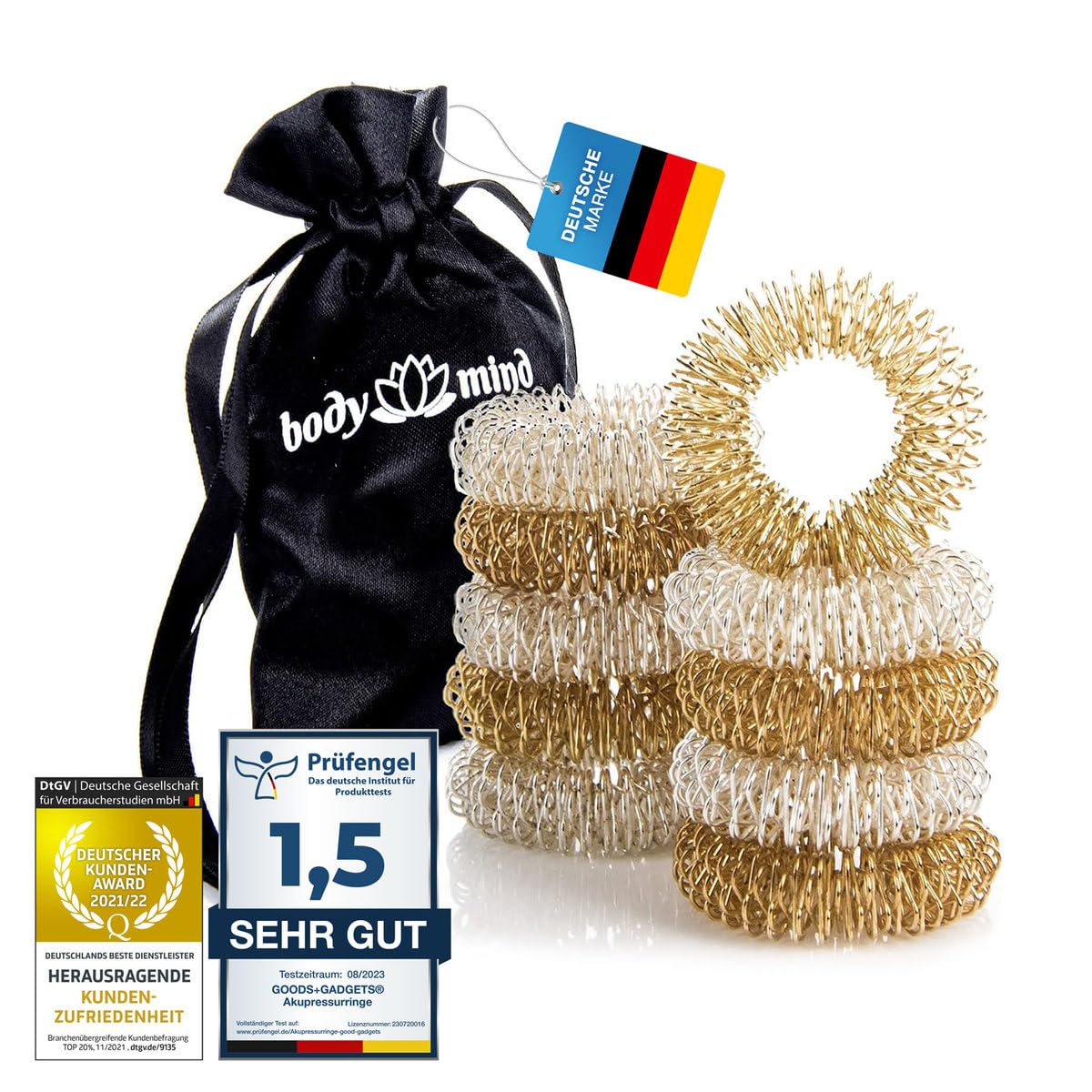 Acupressure Ring Massage Ring Yin Yang Finger Massage Ring Set - Acupressure Rings | Massage Rings for Wrist | Wellness Massage for Relaxation, Finger Massage or Toe Massage (Set of 10)