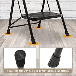 Wiberwi 2 Step Ladder Folding Step Stool for Adults