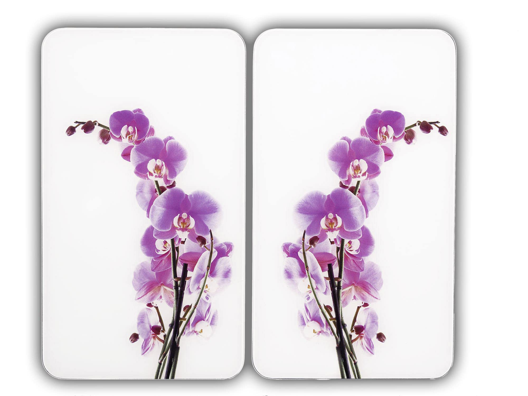 Maximex 2521433500 Hob Covers Universal Set of 2 Orchid Blossom