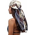 RIIQIICHY Head Scarf for Women Like Silk Scarf Hair Scarf Printed Square Scarf Bandanas for Women 35 Inches