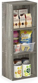 Furinno PASIR 3-Tier Bookshelf Open Shelves French Oak 30.5 in wide 80 cm