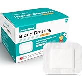 General Medi Sterile Island Dressing Bordered Gauze &ndash; 100 Count, 2.4" x 2.75" Gauze Pads, Wound Care Pad with Adhesive Border - Sterile, Soft &amp; Highly Absorbent Medical Grade Dressing Pad